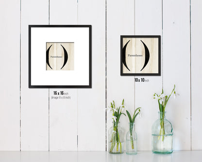 Parentheses Punctuation Symbol Framed Print Home Decor Wall Art Teacher Gifts