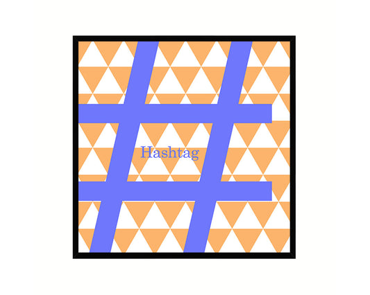 Hashtag Punctuation Symbol Framed Print Home Decor Wall Art Teacher Gifts