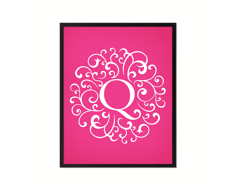 Letter Q Personalized Mandela Monogram Framed Prints Wall Art