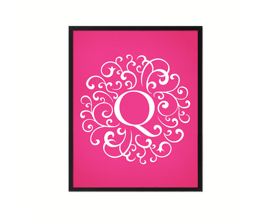 Letter Q Personalized Mandela Monogram Framed Prints Wall Art
