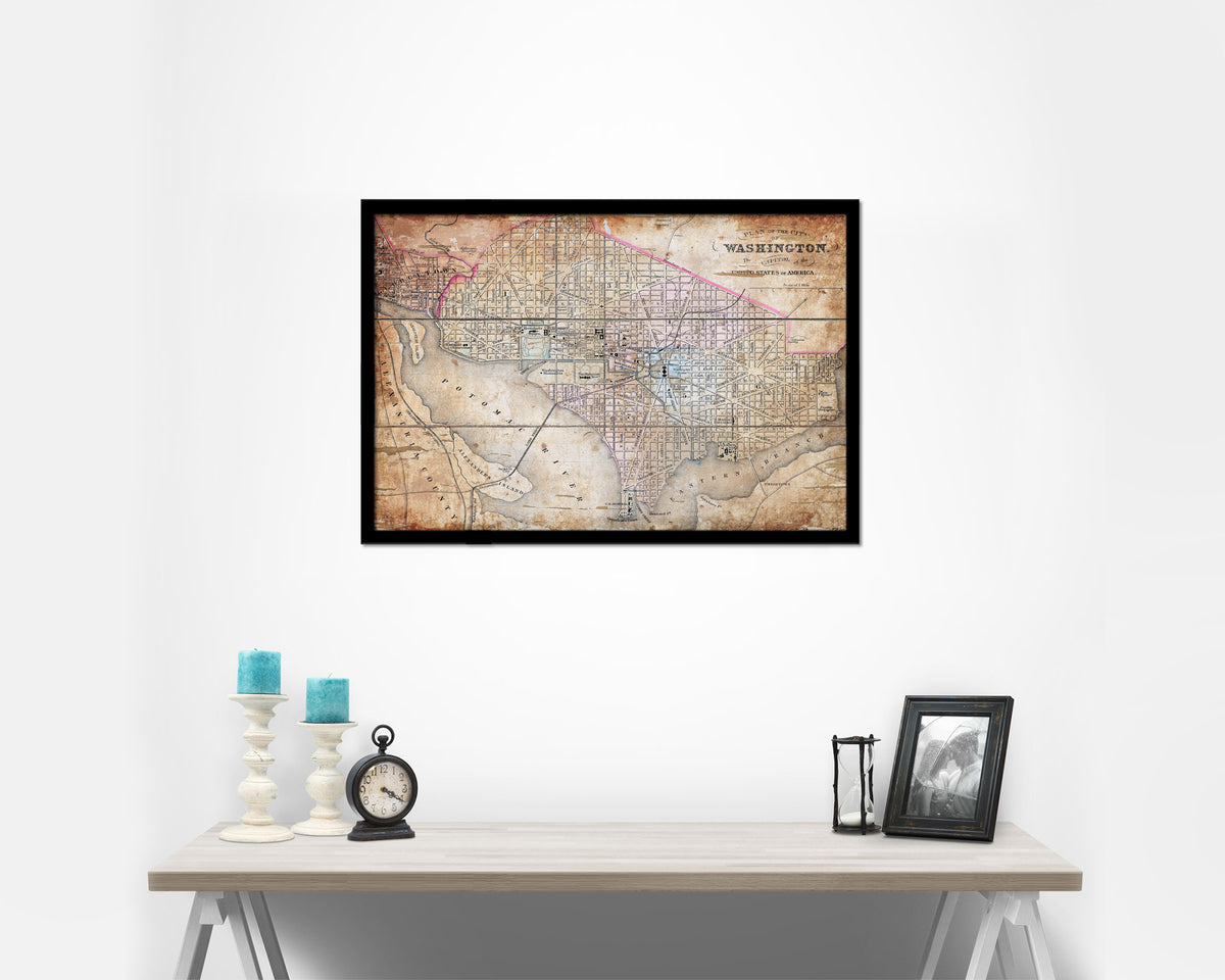 Virginia and West Virginia Circa Antique Map Framed Print Art Wall Decor Gifts