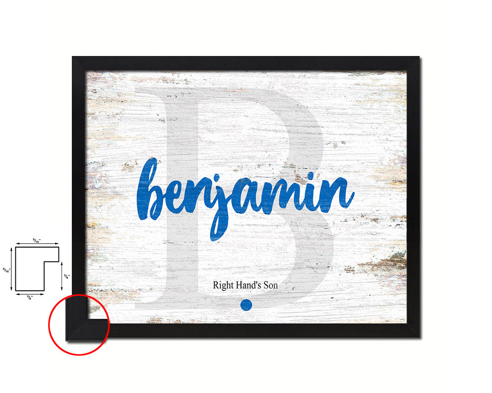 Benjamin Personalized Bible Name Plate Framed Print Art Kids Baby Room Wall Decor Gifts