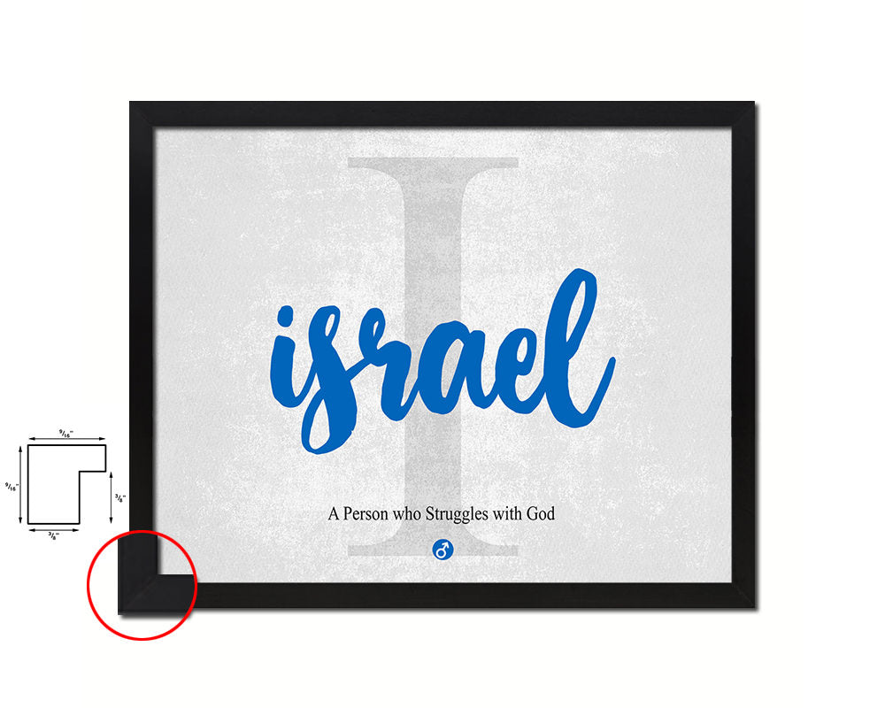 Israel Personalized Bible Name Plate Framed Print Art Kids Baby Room Wall Decor Gifts