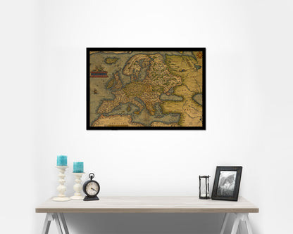 Europe Abraham Ortelius Circa 1570 Historical Map Framed Print Art Wall Decor Gifts