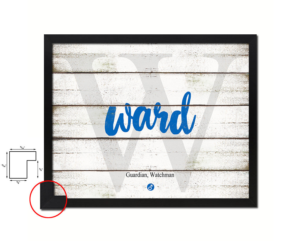 Ward Personalized Bible Name Plate Framed Print Art Kids Baby Room Wall Decor Gifts