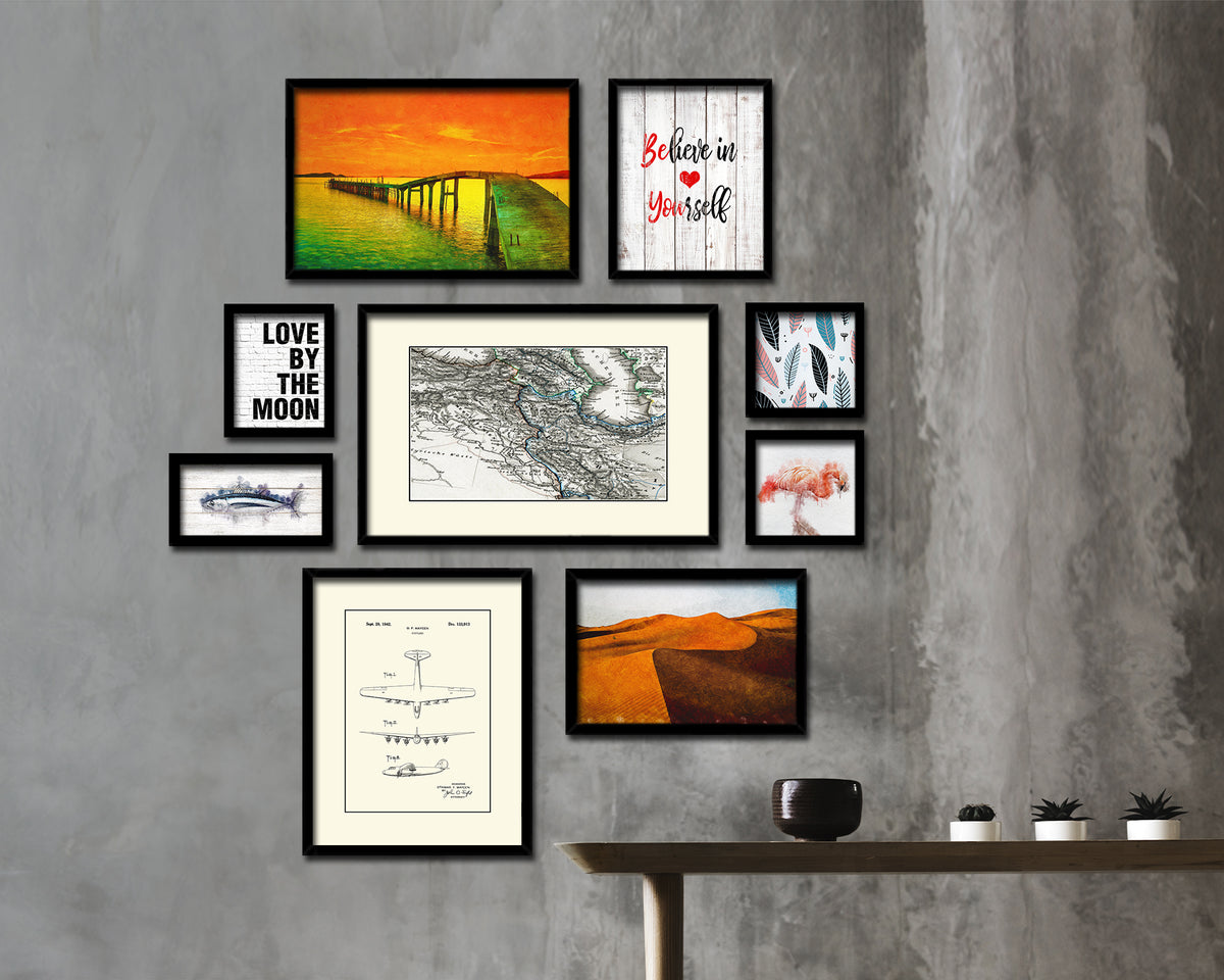 Iraq Old Map Framed Print Art Wall Decor Gifts