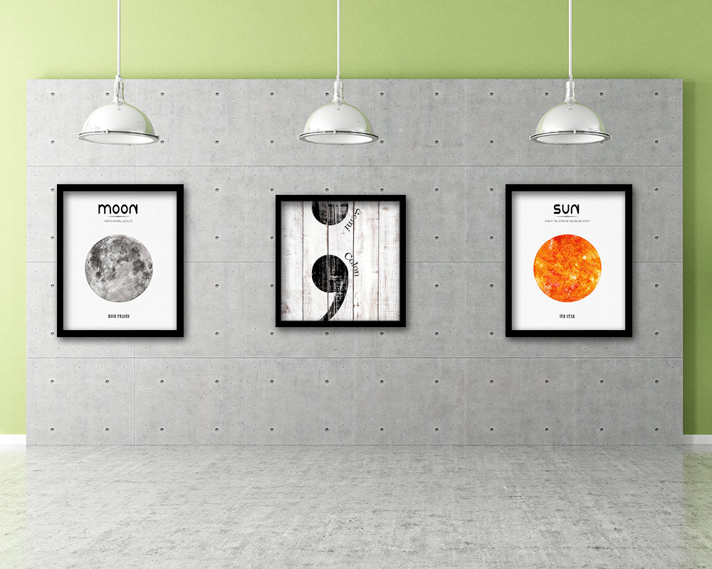 Semicolon Punctuation Symbol Framed Print Home Decor Wall Art Teacher Gifts