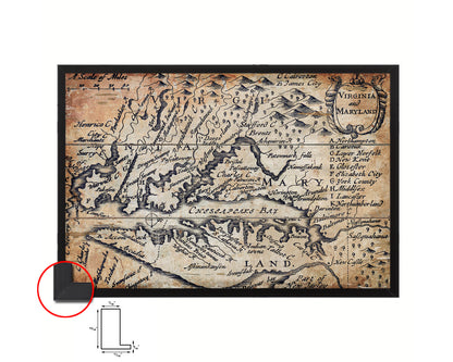 Virginia and Maryland John Speed 1646 Antique Map Framed Print Art Wall Decor Gifts