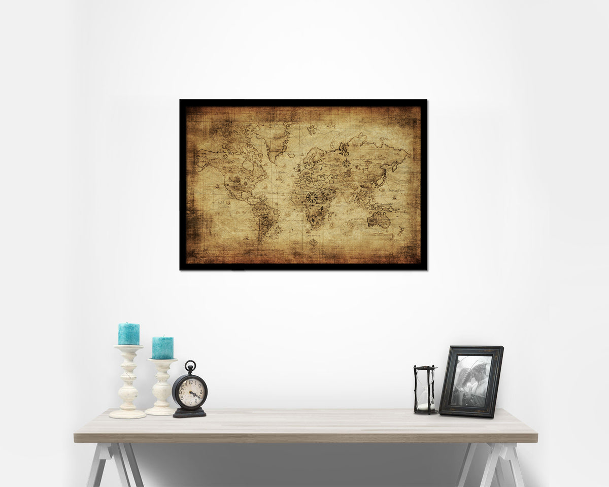 World Historical Map Framed Print Art Wall Decor Gifts