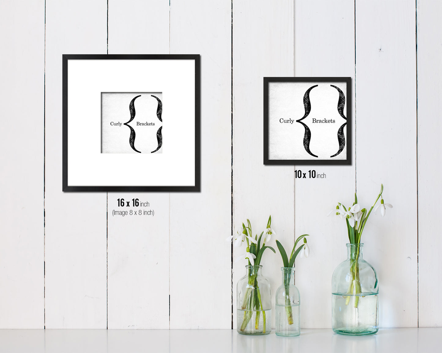Curly Brackets Punctuation Symbol Framed Print Home Decor Wall Art Teacher Gifts