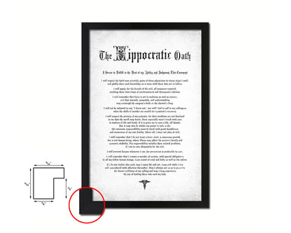 Hippocratic Oath Declarations Gifts for Medical Students Doctor Office Decor Wall Art, White