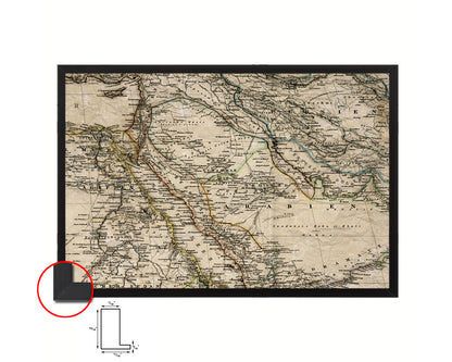 Saudi Arabia Iraq Middle East 1875 Historical Map Framed Print Art Wall Decor Gifts