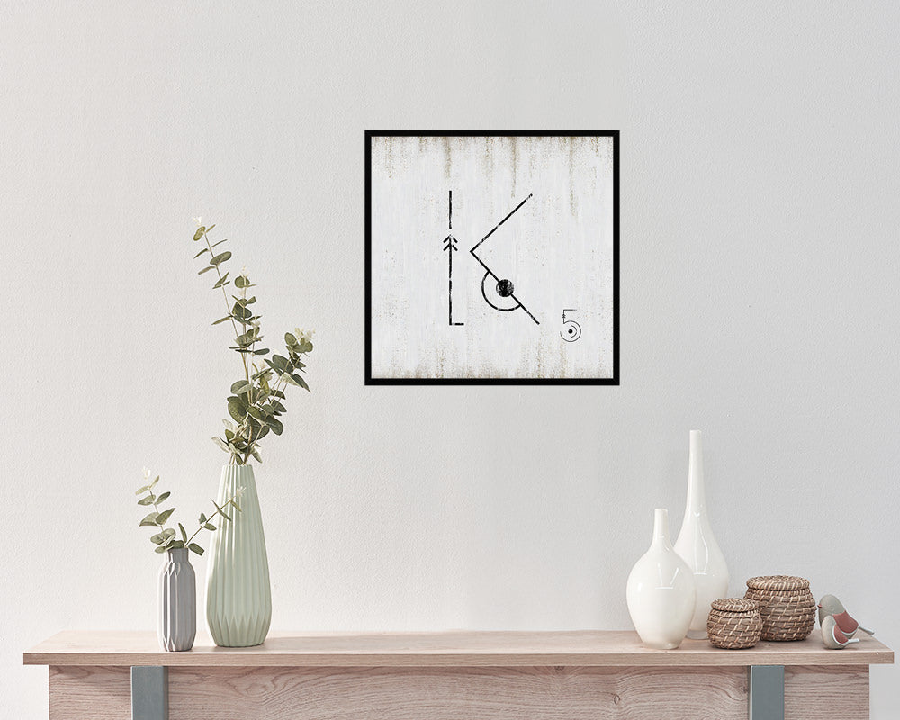 Letter K Custom Scrabble Sign Framed Prints Wall Art Decor Gifts, White Wash