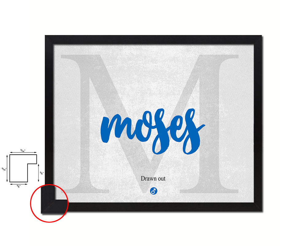 Moses Personalized Bible Name Plate Framed Print Art Kids Baby Room Wall Decor Gifts