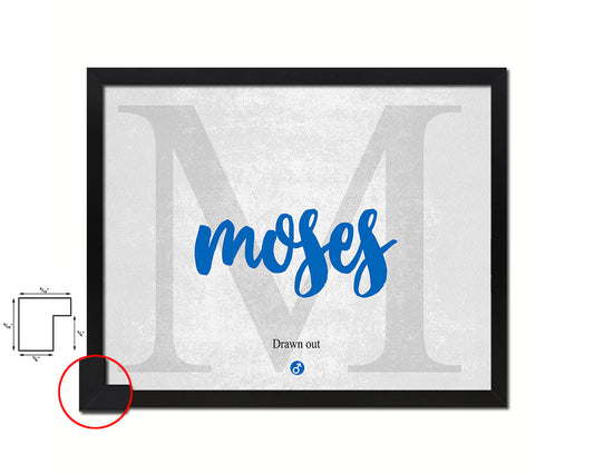 Moses Personalized Bible Name Plate Framed Print Art Kids Baby Room Wall Decor Gifts