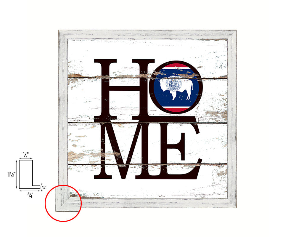Wyoming State Flag Home Sign Framed Print Decor Wall Art Gifts