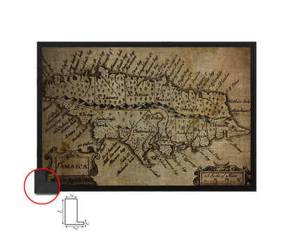 Jamaica John Speed 1675 Vintage Map Framed Print Art Wall Decor Gifts