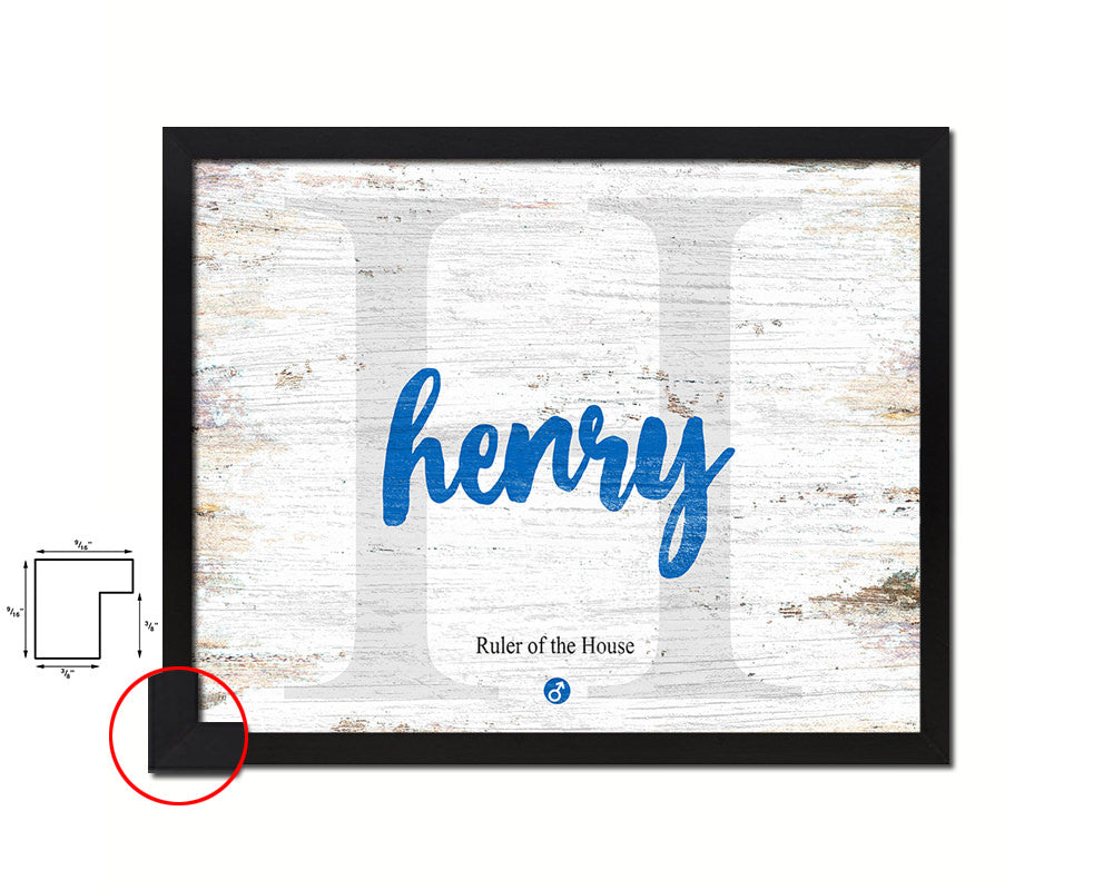 Henry Personalized Bible Name Plate Framed Print Art Kids Baby Room Wall Decor Gifts