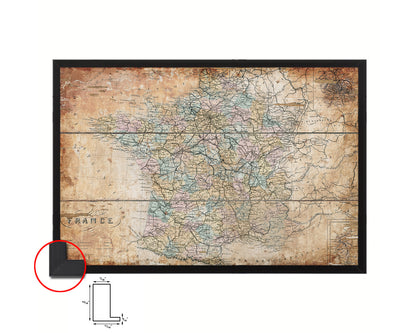 France and Paris Antique Map Framed Print Art Wall Decor Gifts