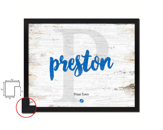 Preston Personalized Bible Name Plate Framed Print Art Kids Baby Room Wall Decor Gifts