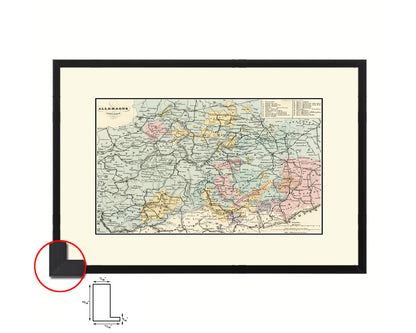 Germany Old Map Framed Print Art Wall Decor Gifts
