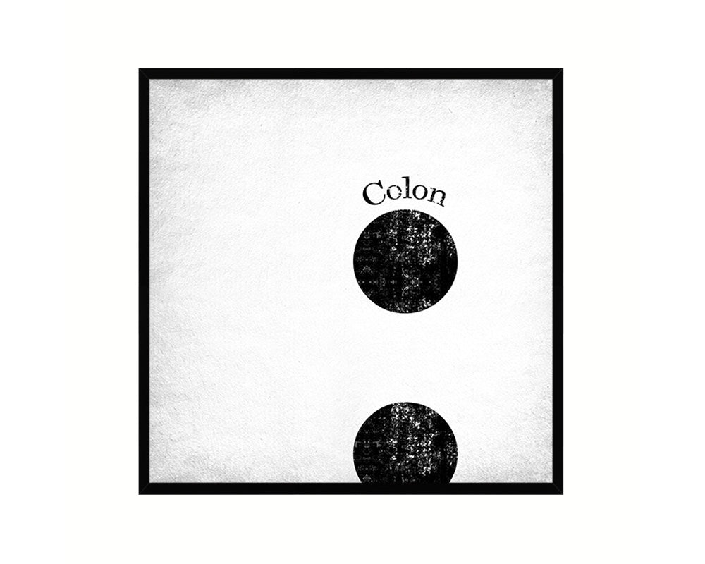 Colon Punctuation Symbol Framed Print Home Decor Wall Art Teacher Gifts