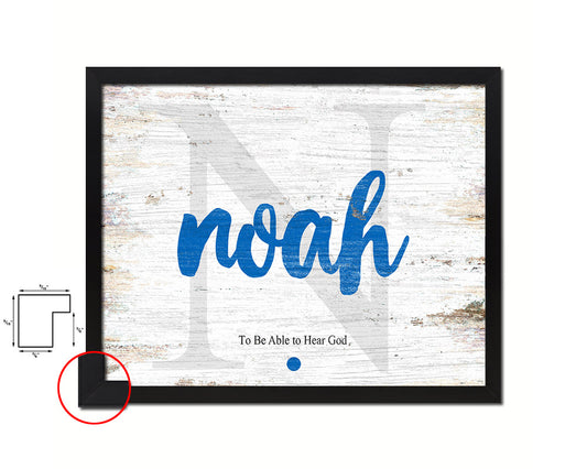 Noah Personalized Bible Name Plate Framed Print Art Kids Baby Room Wall Decor Gifts