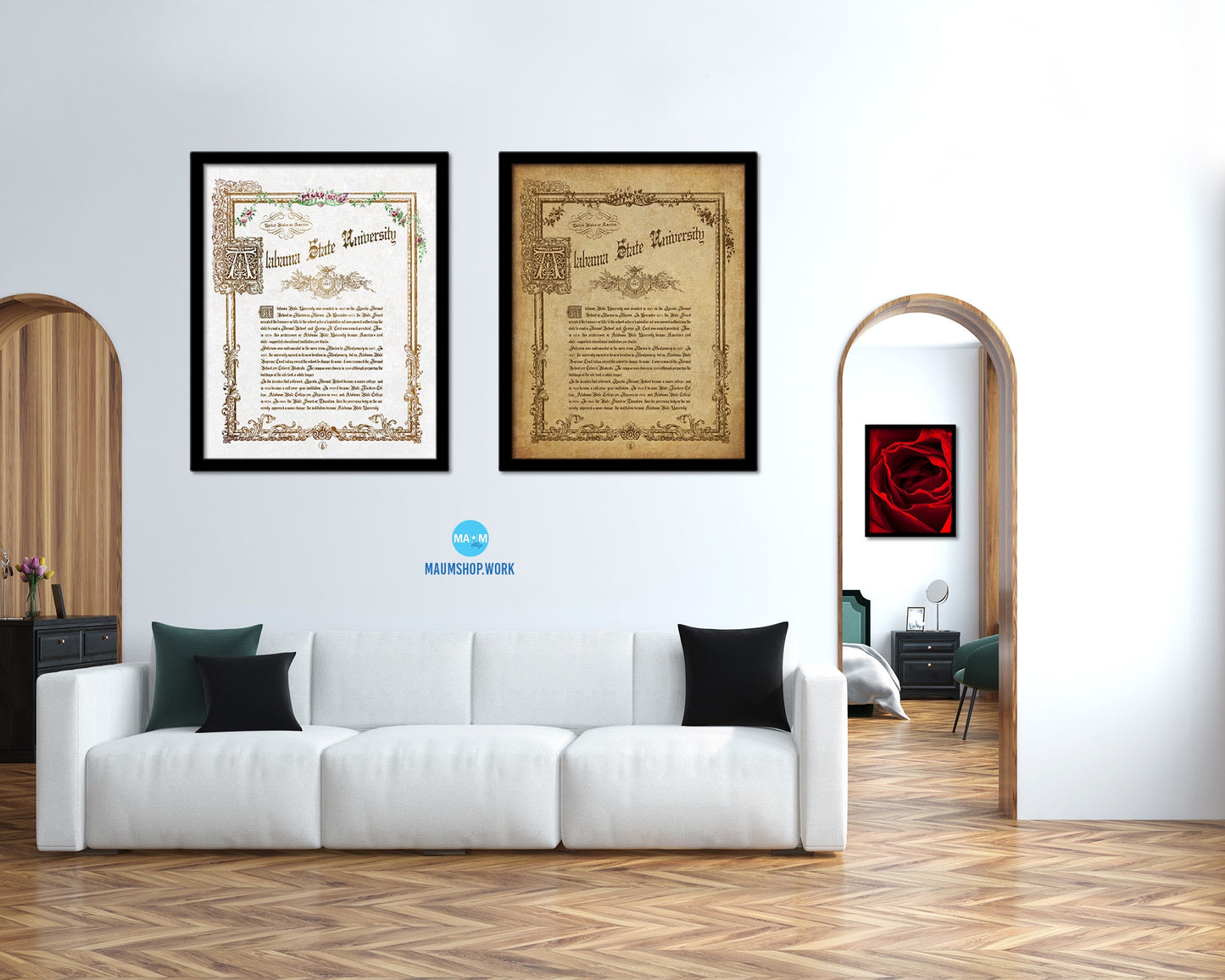 Alabama State University, Alabama, Custom Framed Document Print Wall Art Decor Gifts