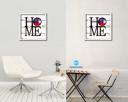 Georgia State Flag Home Sign Framed Print Decor Wall Art Gifts