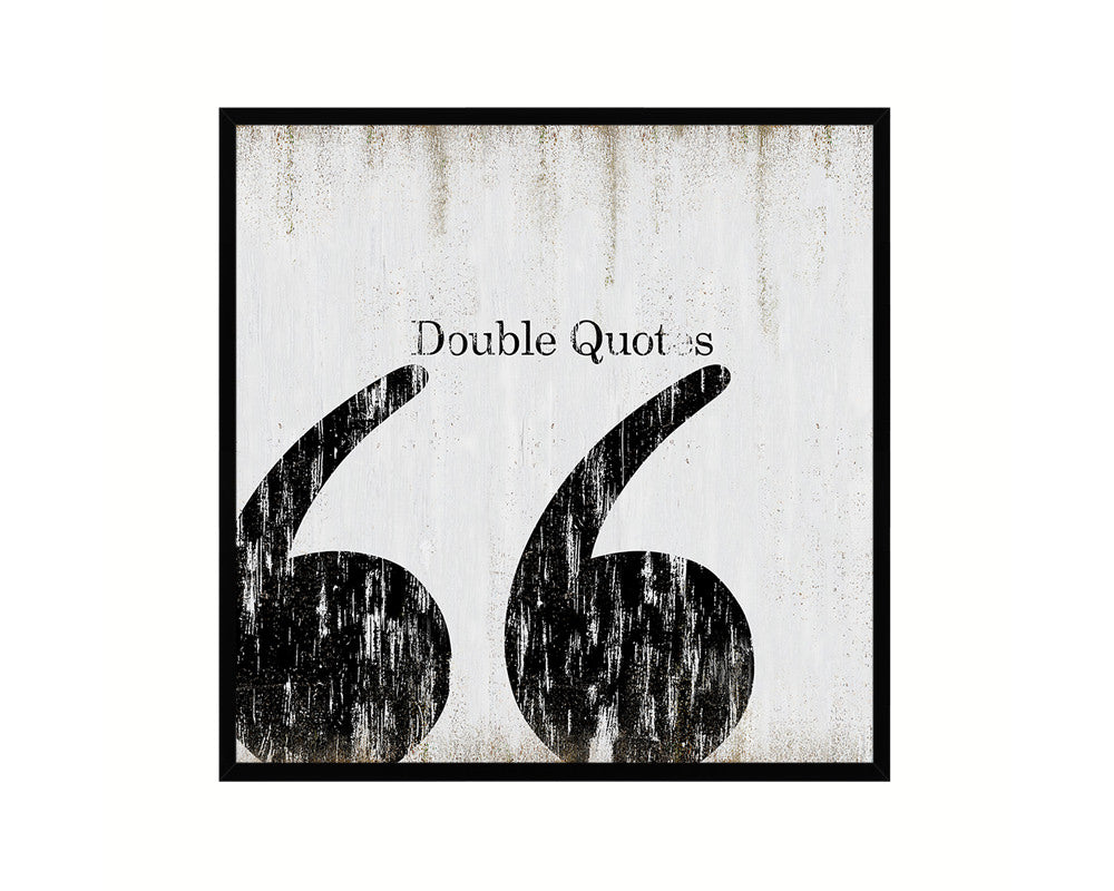Double Quotes Punctuation Symbol Framed Print Home Decor Wall Art Teacher Gifts
