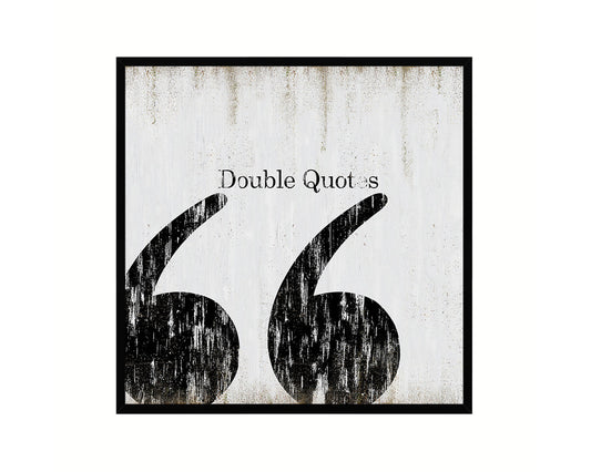 Double Quotes Punctuation Symbol Framed Print Home Decor Wall Art Teacher Gifts