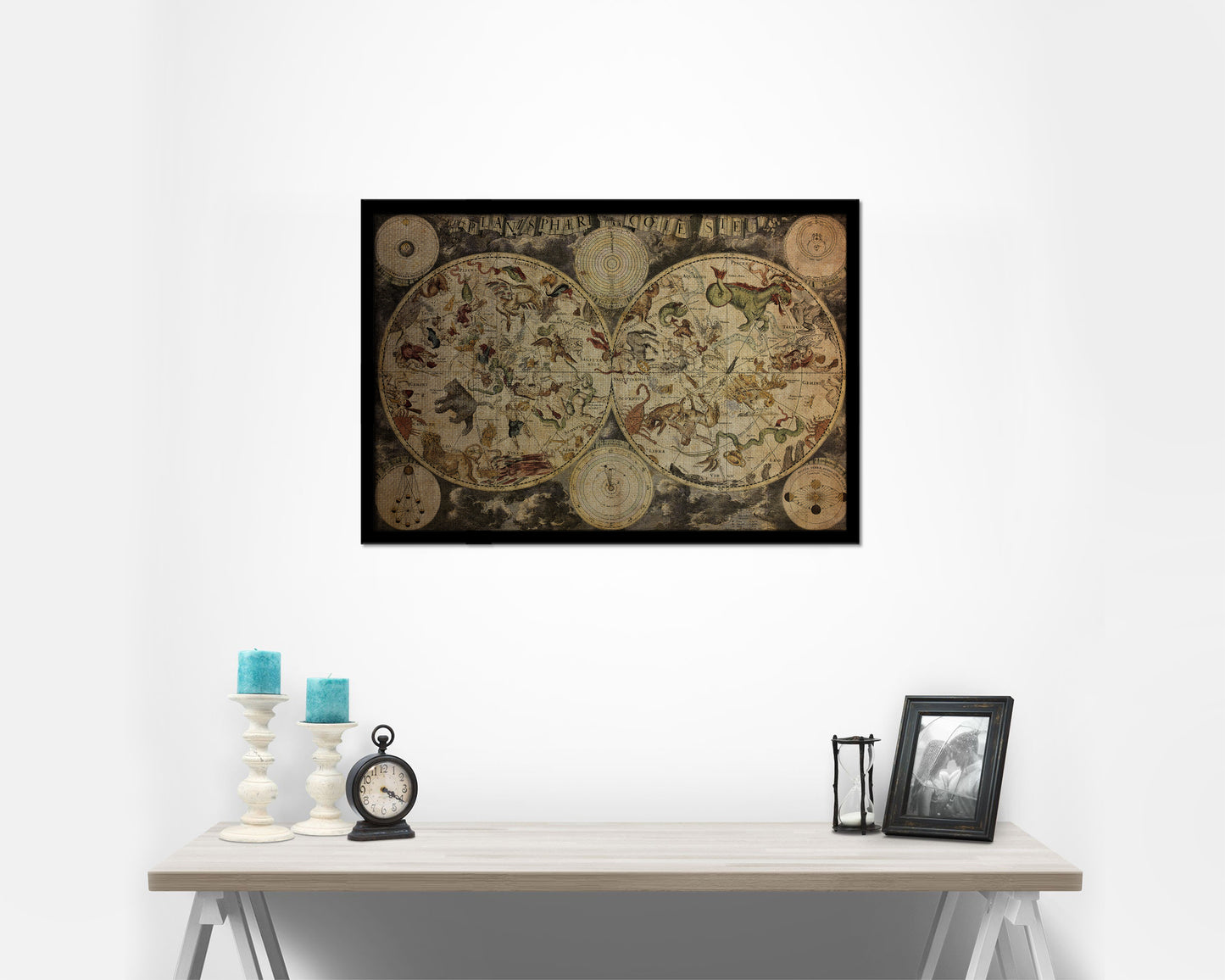 World Vintage Map Framed Print Art Wall Decor Gifts