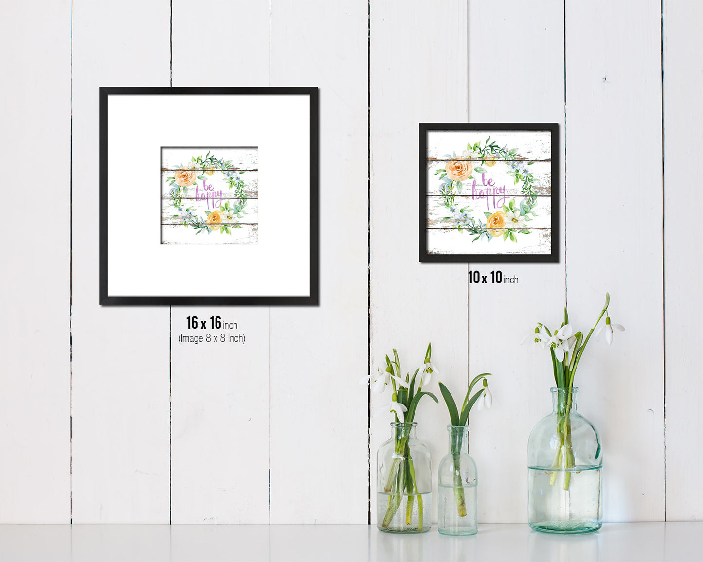 Be happy Quote Framed Print Home Decor Wall Art Gifts