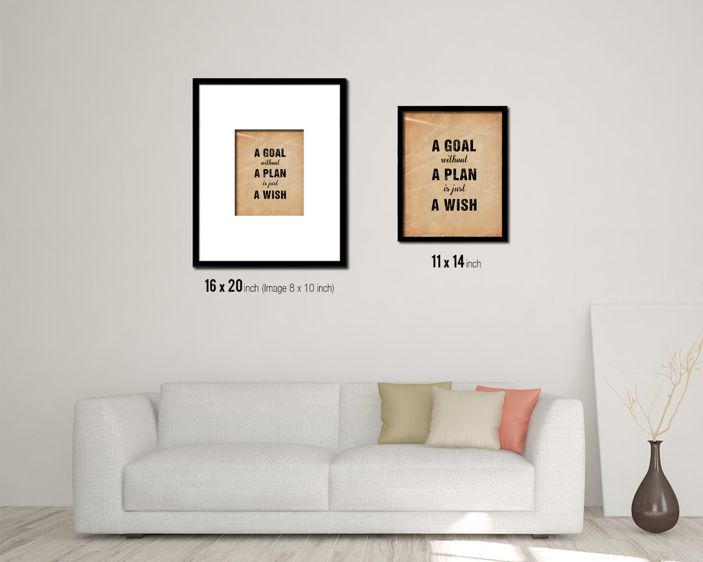 A goal without a plan is just a wish Quote Paper Artwork Framed Print Wall Decor Art