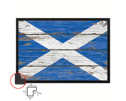 Saudi Arabia Country Wood Rustic National Flag Wood Framed Print Wall Art Decor Gifts