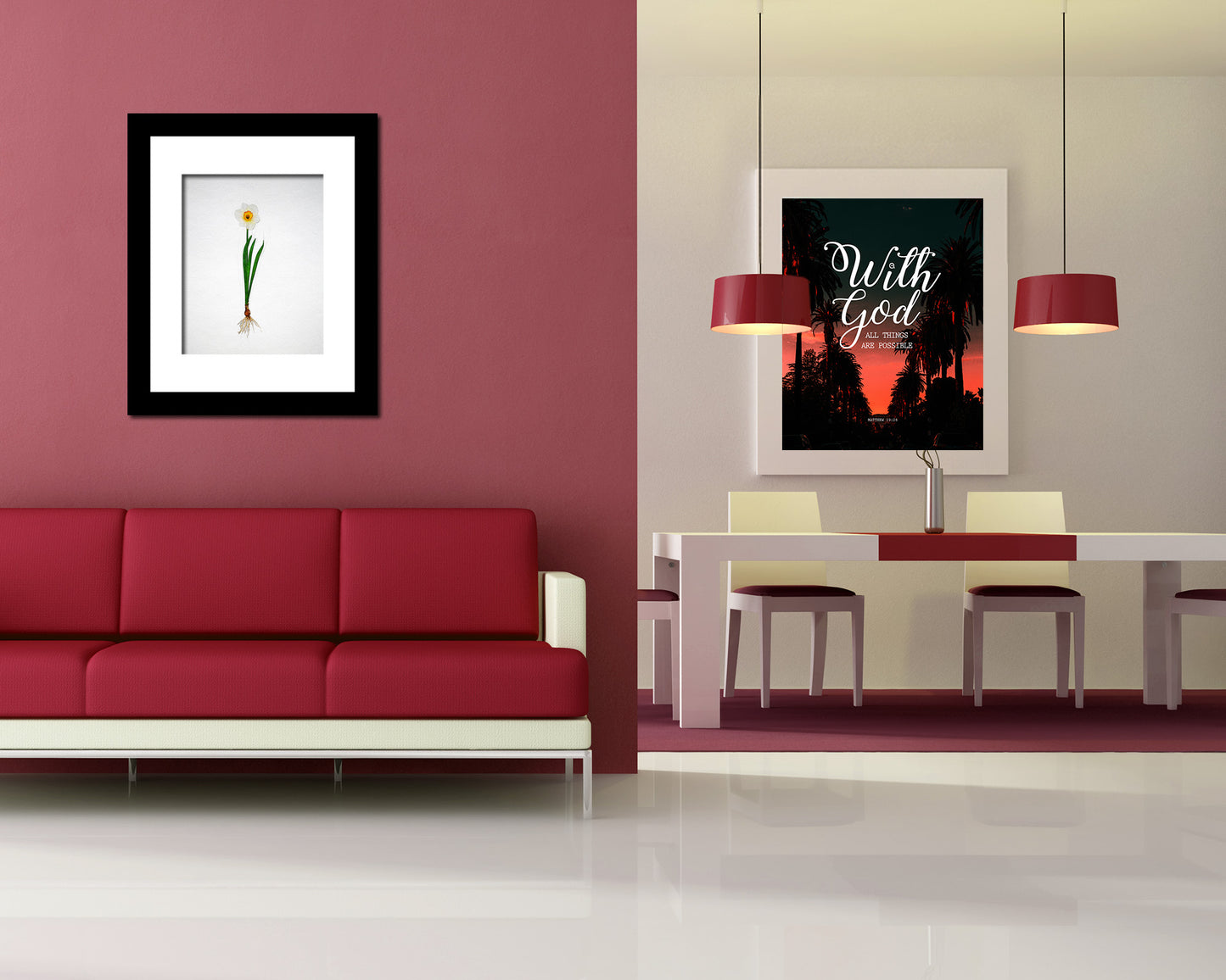 Narcissus Sketch Plants Art Wood Framed Print Wall Decor Gifts