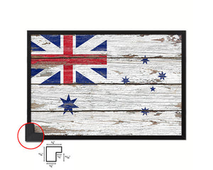 Australian White Ensign City Australia Country Rustic Flag Wood Framed Paper Prints Decor Wall Art Gifts