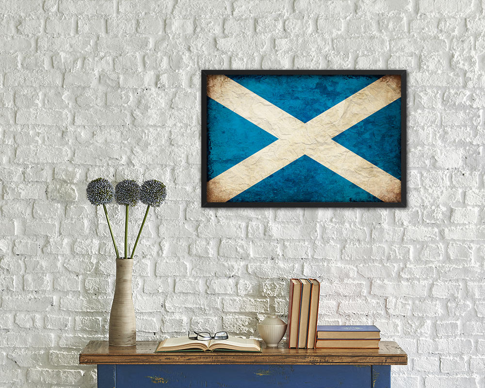 Saudi Arabia Country Vintage Flag Wood Framed Print Wall Art Decor Gifts