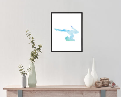 Gymnastic yoga Contorsionist practicing Yoga Wood Framed Print Wall Decor Art Gifts