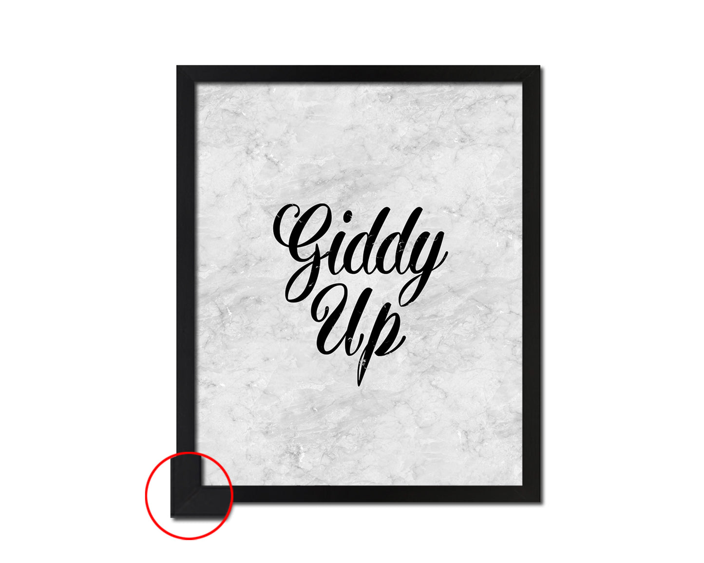 Giddy Up Western Quote Framed Print Wall Art Decor Gifts