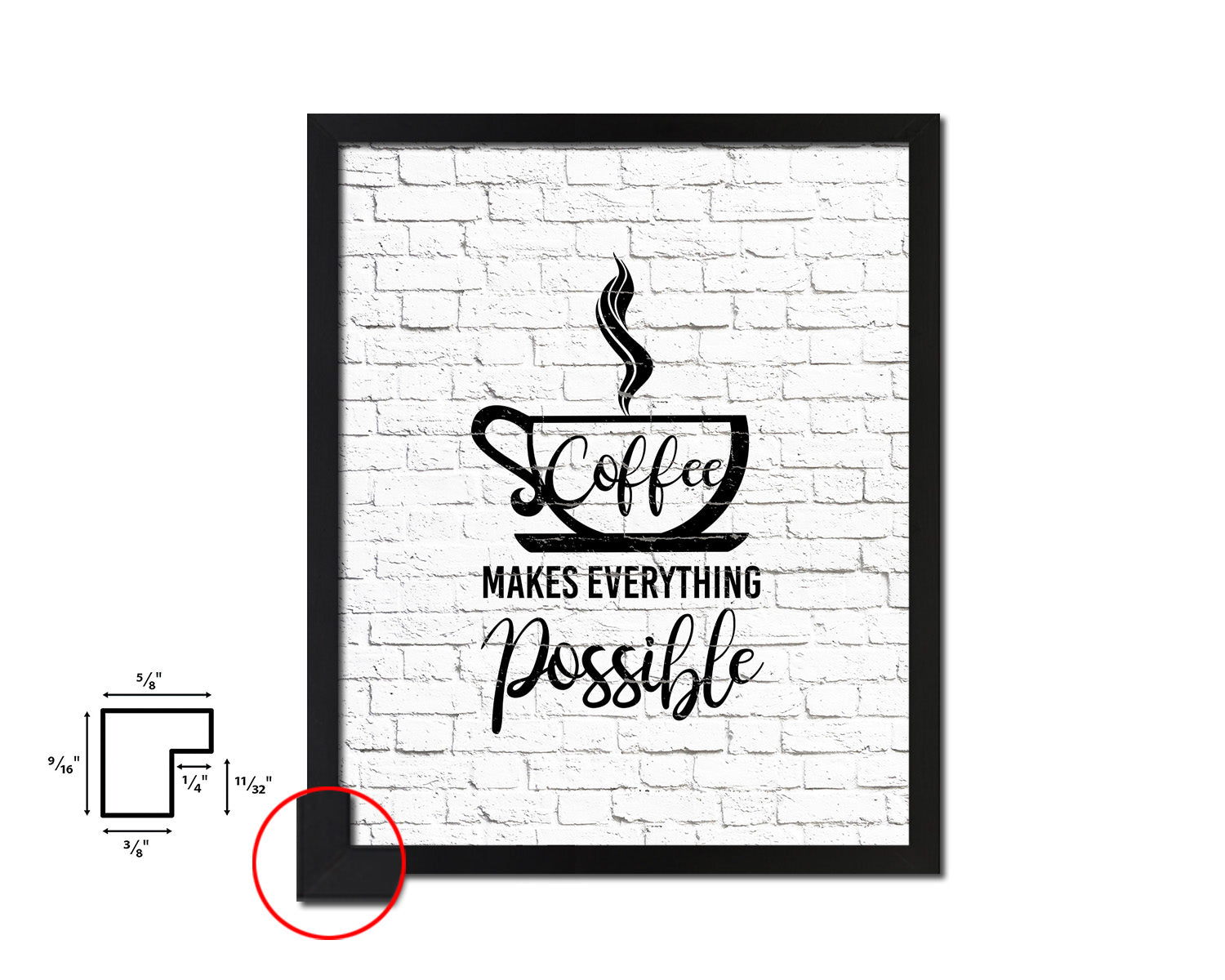 Coffee makes everything possible Quote Framed Artwork Print Wall Decor Art Gifts