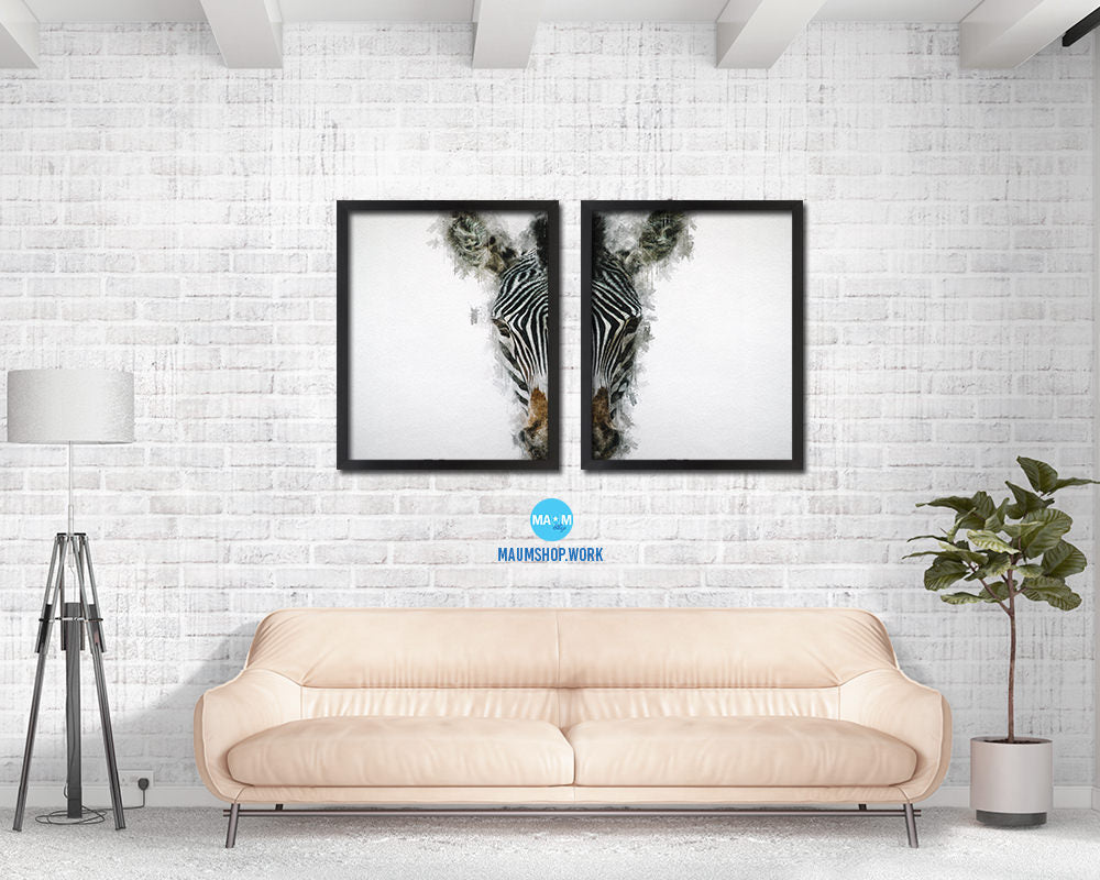 Zebra Animal Painting Print Framed Art Home Wall Decor Gifts