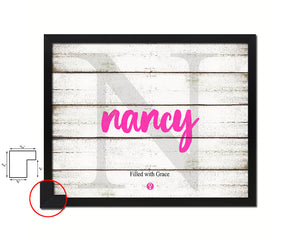 Nancy Personalized Biblical Name Plate Art Framed Print Kids Baby Room Wall Decor Gifts