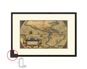 America Theatrum Orbis Terrarum Abraham Antwerp 1570 Old Map Framed Print Art Gifts