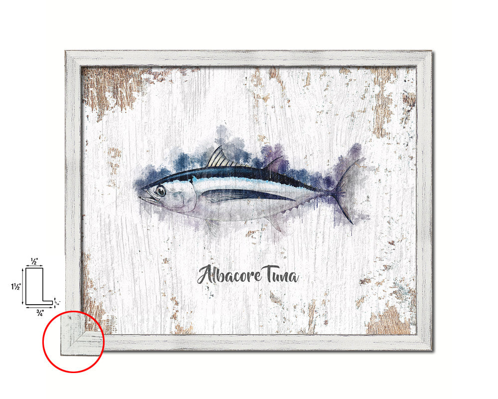 Albacore Tuna Fish Framed Prints Modern Restaurant Sushi Bar Watercolor Wall Art Decor