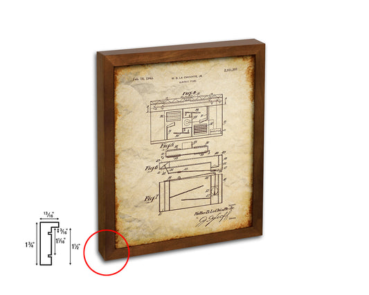 Piano Electric Music Vintage Patent Artwork Walnut Frame Print Wall Art Decor Gifts
