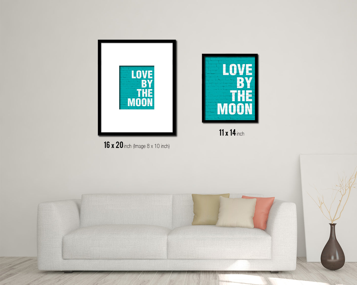 Love by the moon Quote Saying Framed Print Home Decor Wall Art Gifts