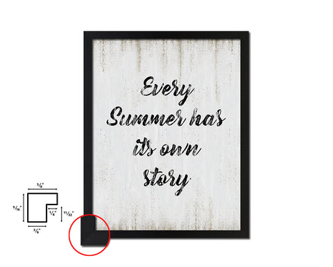 Every summer has its own story Quote Wood Framed Print Wall Decor Art