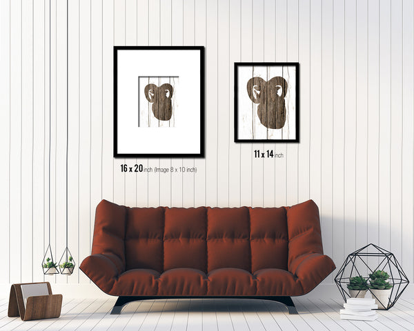 Bull Silhouette Animals Painting Print Wood Framed Art Wall Decor Gifts