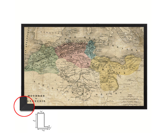 Barbary Coast of North Africa Historical Map Framed Print Art Wall Decor Gifts